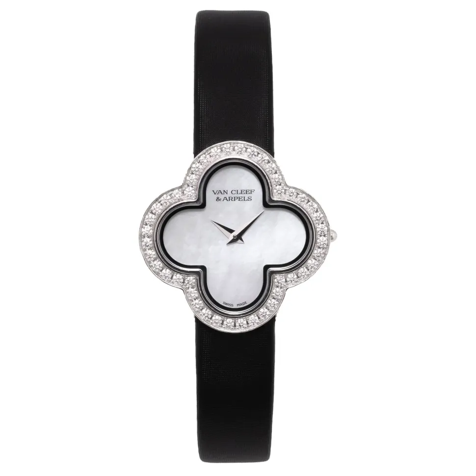 Van Cleef & Arpels Alhambra Wristwatch 18K White Gold Mother of Pearl Dial - HH59335