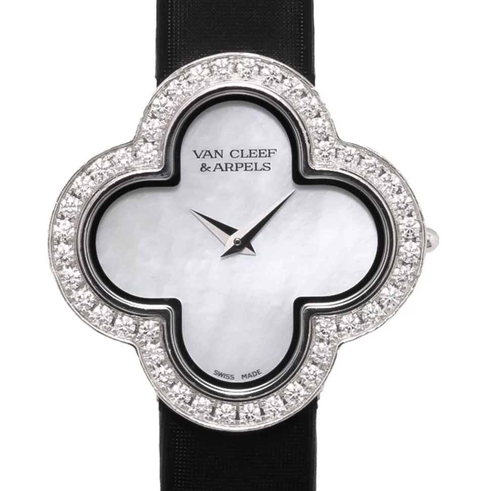 Van Cleef & Arpels Alhambra Wristwatch 18K White Gold Mother of Pearl Dial - HH59335