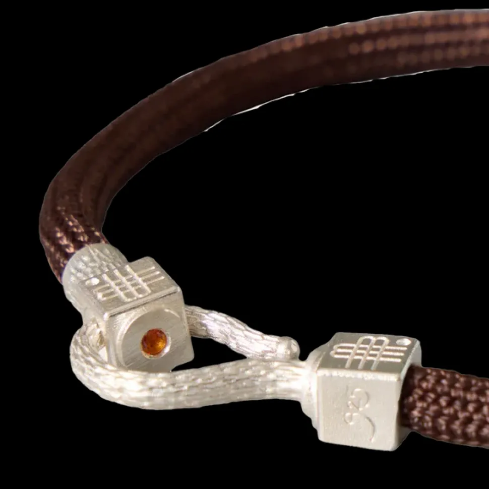 Gebauer & Gebauer Bracelet CHOCOLATE SEA sterling silver with an orange topaz - 925er