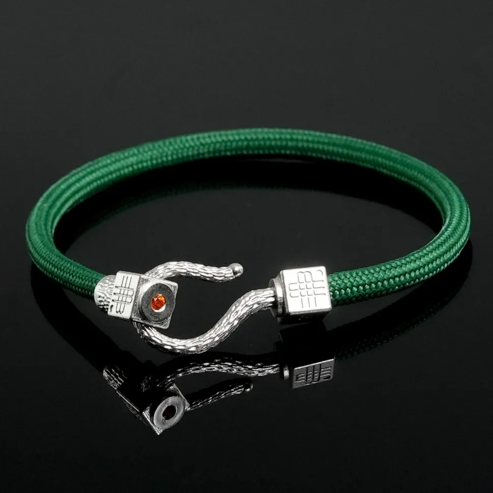 Gebauer & Gebauer Bracelet GREEN SEA - 925 sterling silver with an orange topaz