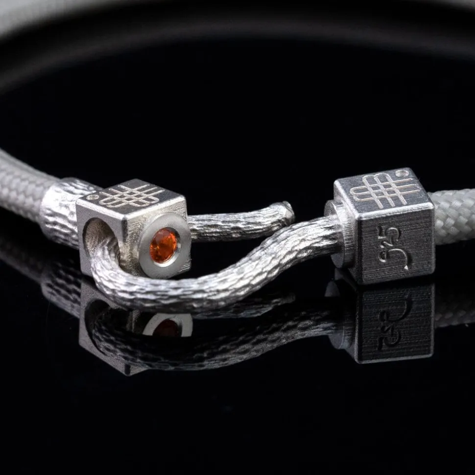 Gebauer & Gebauer Bracelet Light GREY SEA - 925 sterling silver with an orange topaz