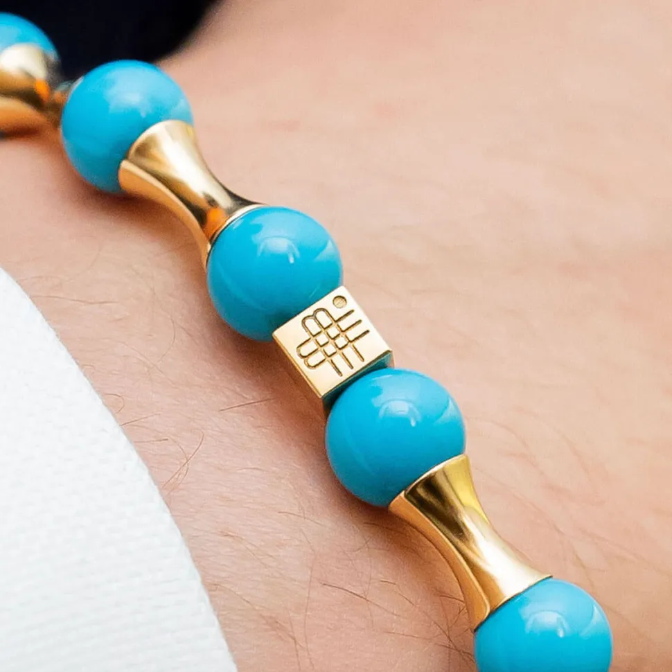 Gebauer & Gebauer Bracelet LIMITED - PURE LUXURY - a precious piece of art - 750 gold with a natural turquoise