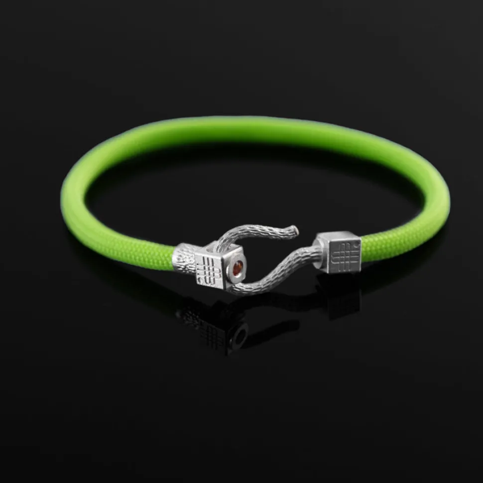 Gebauer&Gebauer Bracelet NEON GREEN SEA - 925 sterling silver with an orange topaz
