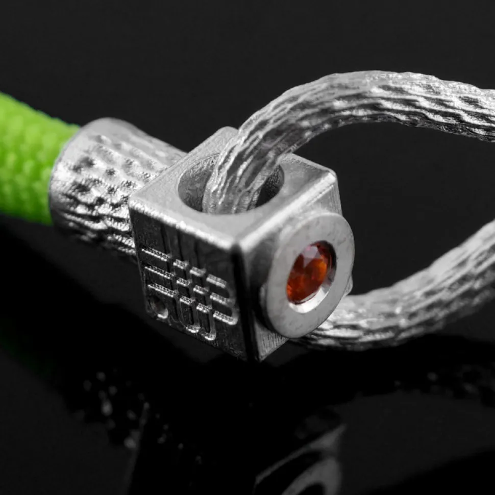 Gebauer&Gebauer Bracelet NEON GREEN SEA - 925 sterling silver with an orange topaz
