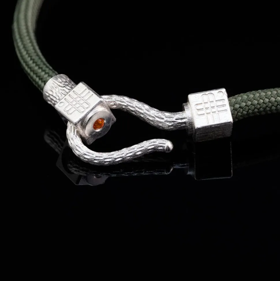 Gebauer & Gebauer Bracelet OLIVE SEA - 925 sterling silver with an orange topaz
