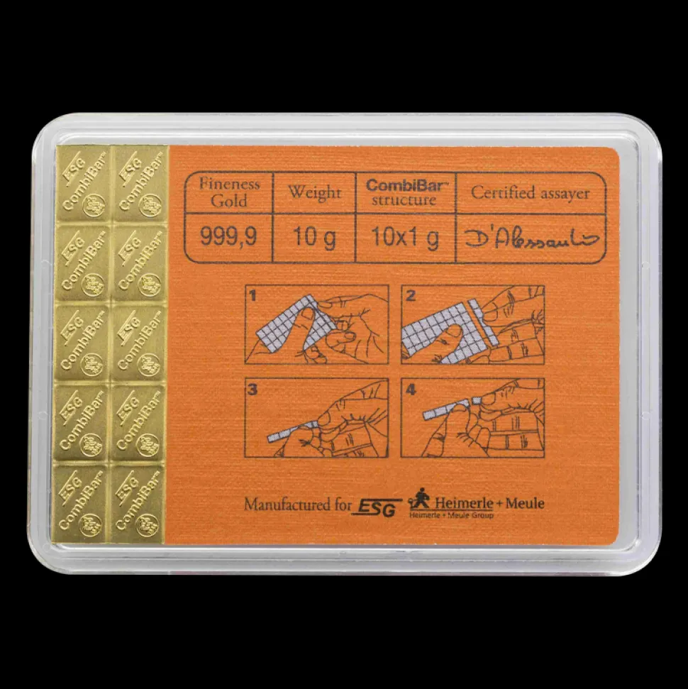 Geiger Edelmetalle Combi Barren - 10 g Gold .9999 (10 x 1 g) Valcambi