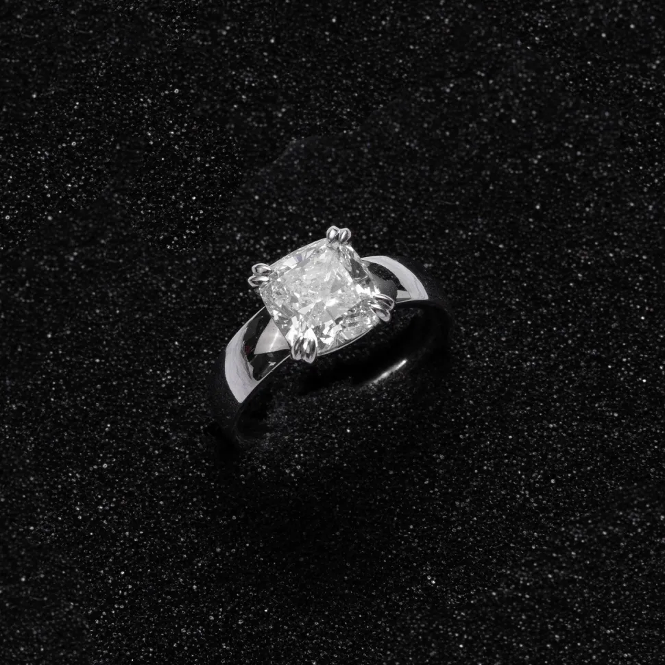 HRD Antwerp 3.51ct Diamond Whitegold Ring + VVS2