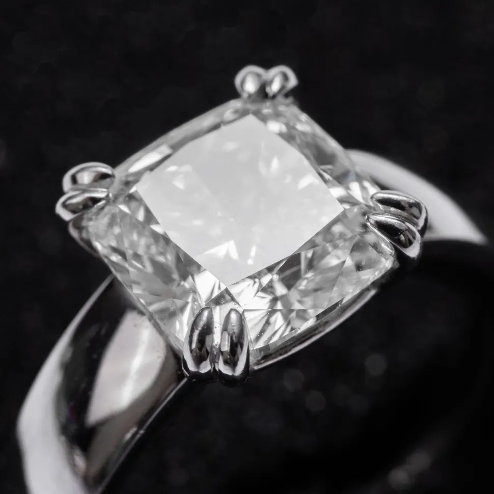 HRD Antwerp 3.51ct Diamond Whitegold Ring + VVS2