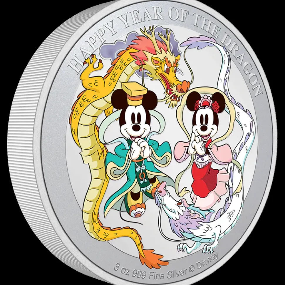 New Zealand Mint Disney Lunar – Happy Year of the Dragon 3oz Silver Coin