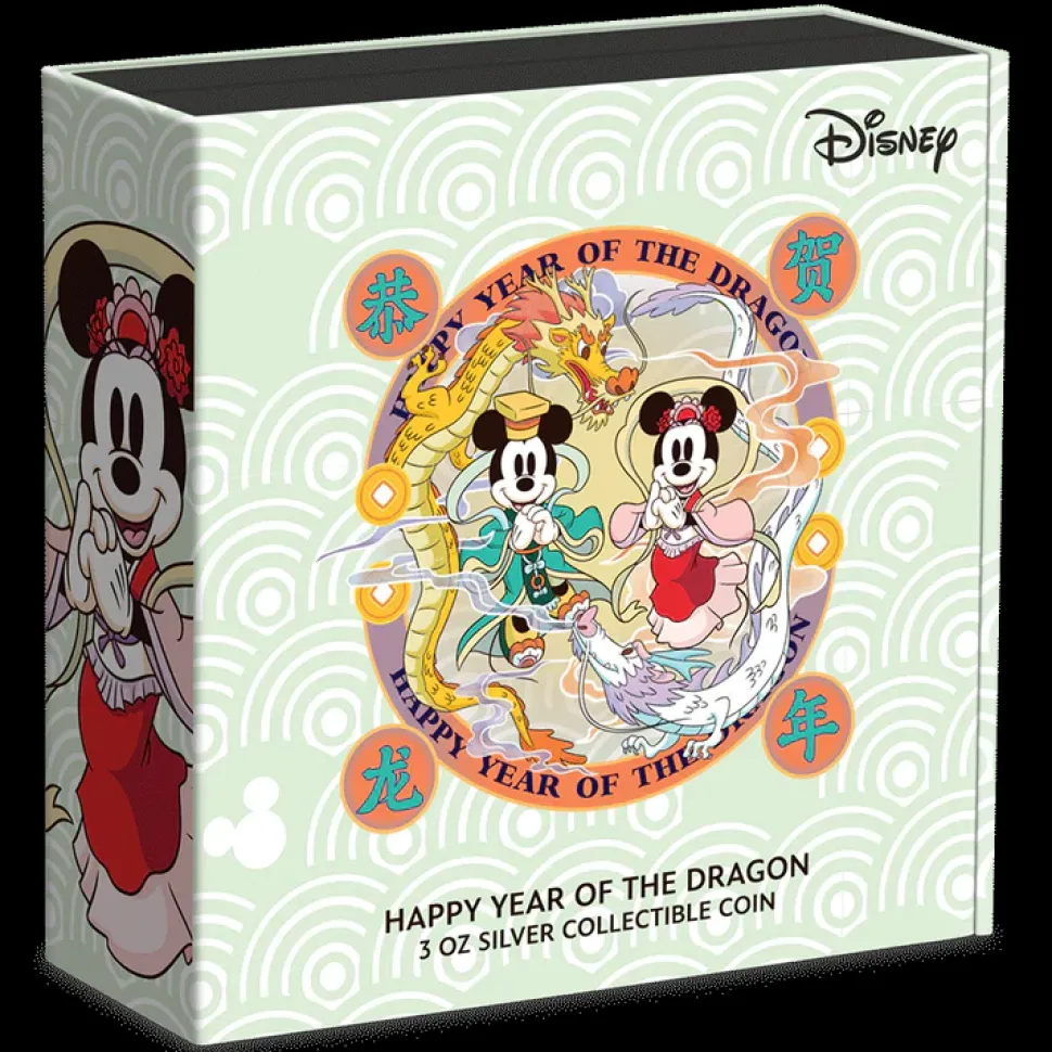 New Zealand Mint Disney Lunar – Happy Year of the Dragon 3oz Silver Coin