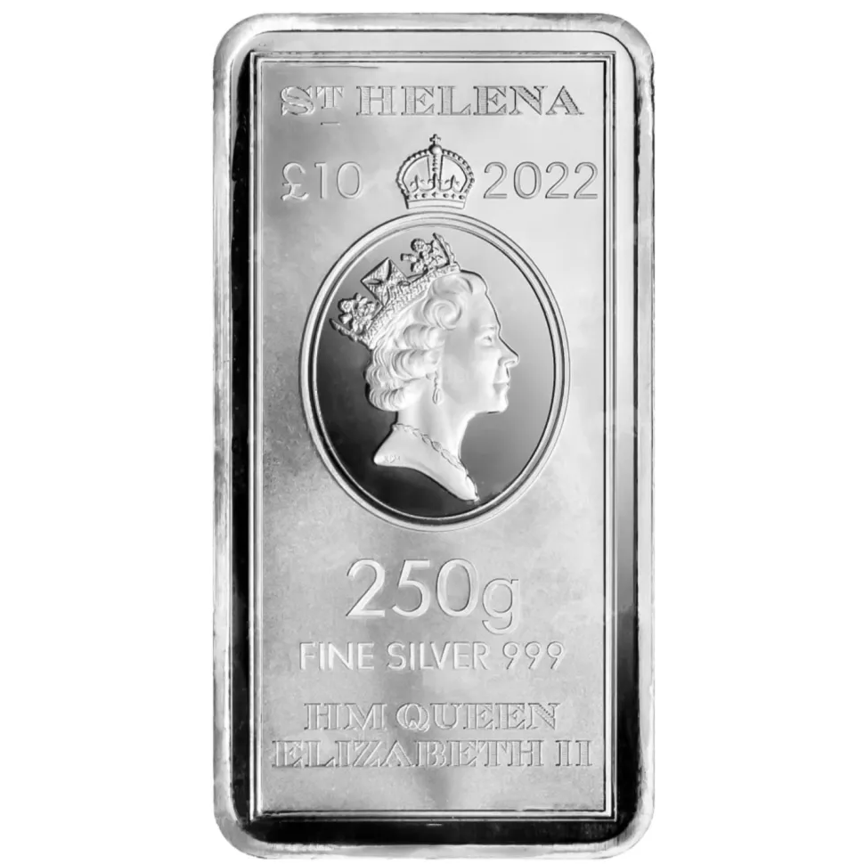 Diverse 250g Silver Bar - St. Helena East India