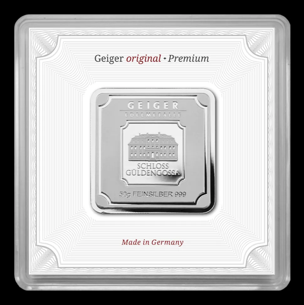 Geiger Edelmetalle 50g silver bar Geiger