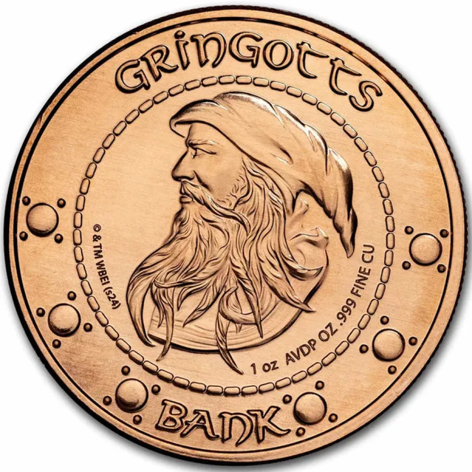 Diverse Harry Potter 1 oz Copper Currency: Gringotts Knut Round