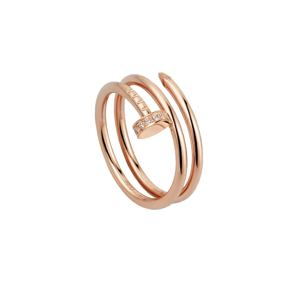 Cartier Juste un Clou Double Diamond Ring 750YG - Size 50
