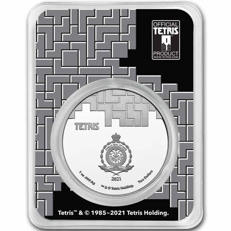 Diverse 2021 Niue 1 oz Silver $2 Tetris™ Cathedral in TEP (Colorized)