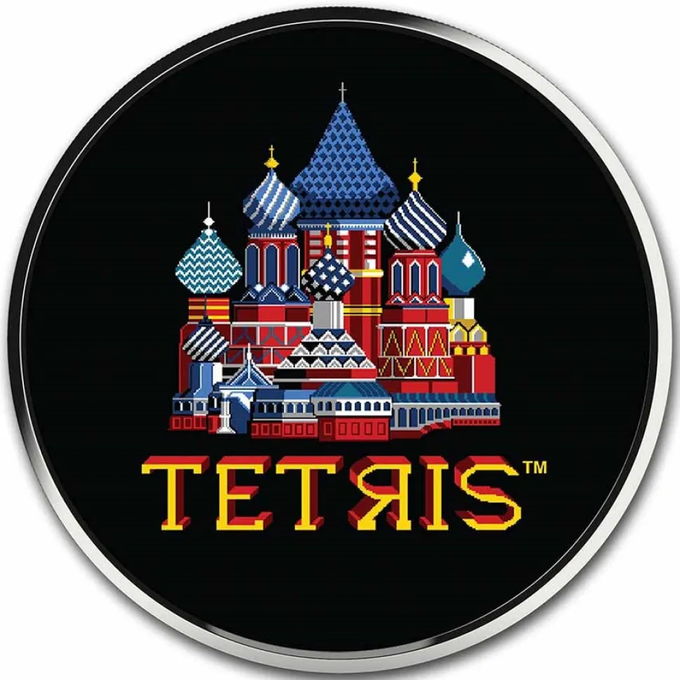 Diverse 2021 Niue 1 oz Silver $2 Tetris™ Cathedral in TEP (Colorized)