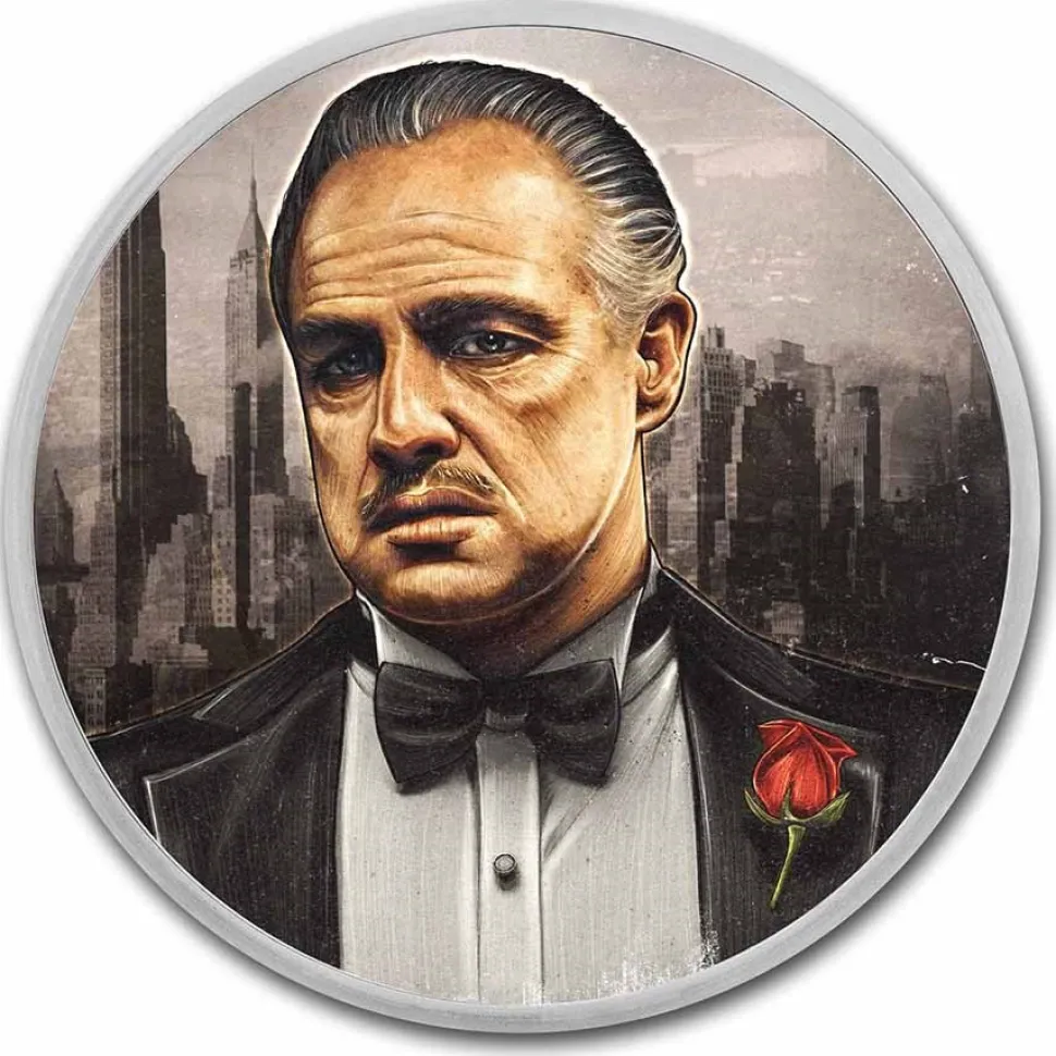 Diverse 2022 Niue Colorized 1 oz Ag $2 Godfather 50th Anniversary in TEP