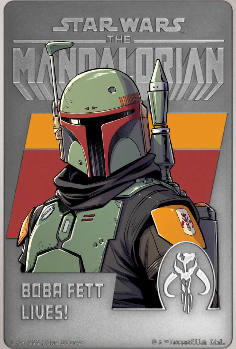 New Zealand Mint 1 Ounce Silver Mandalorian Posters – Boba Fett 2022 (Circulation: 2,000 | Antique Finish)