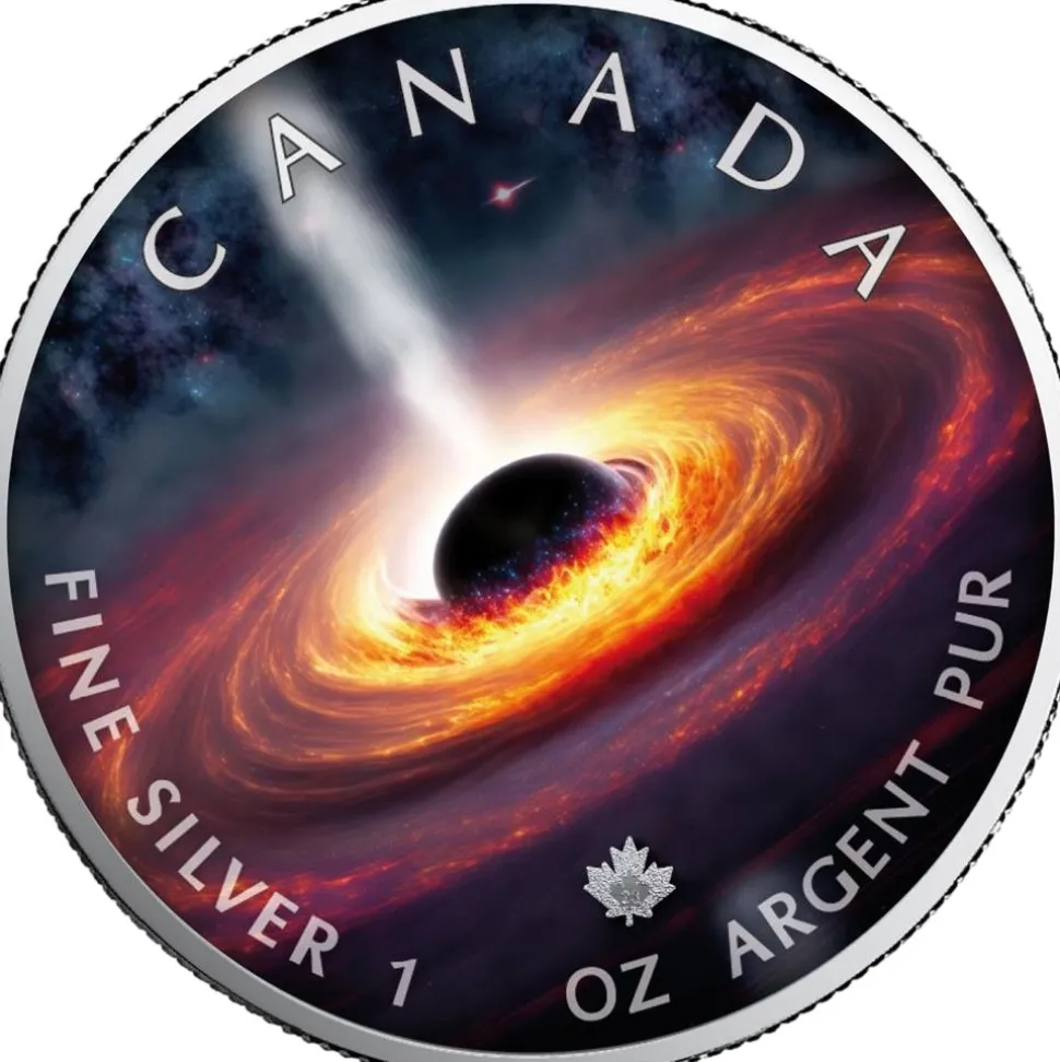 Royal Canadian Mint 1 ounce Silver Maple Leaf Black Hole 2023 The Universe (Mintage: 2,500)