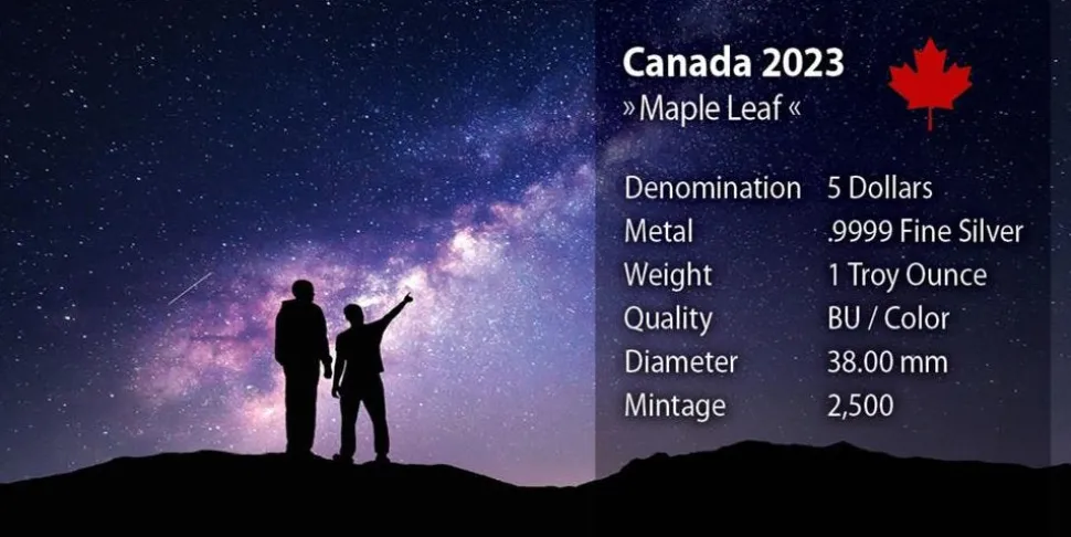Royal Canadian Mint 1 ounce Silver Maple Leaf Black Hole 2023 The Universe (Mintage: 2,500)