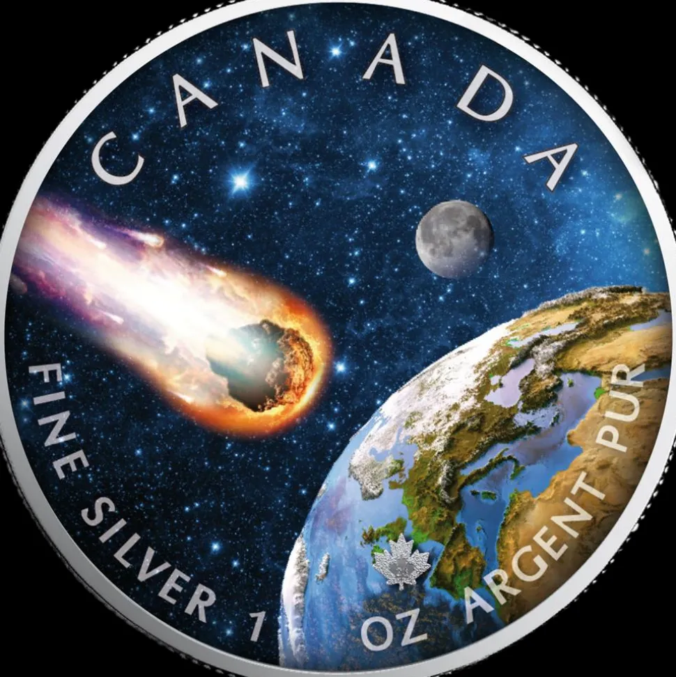 Royal Canadian Mint 1 ounce Silver Maple Leaf Meteroit 2023 The Universe (Mintage: 2,500)