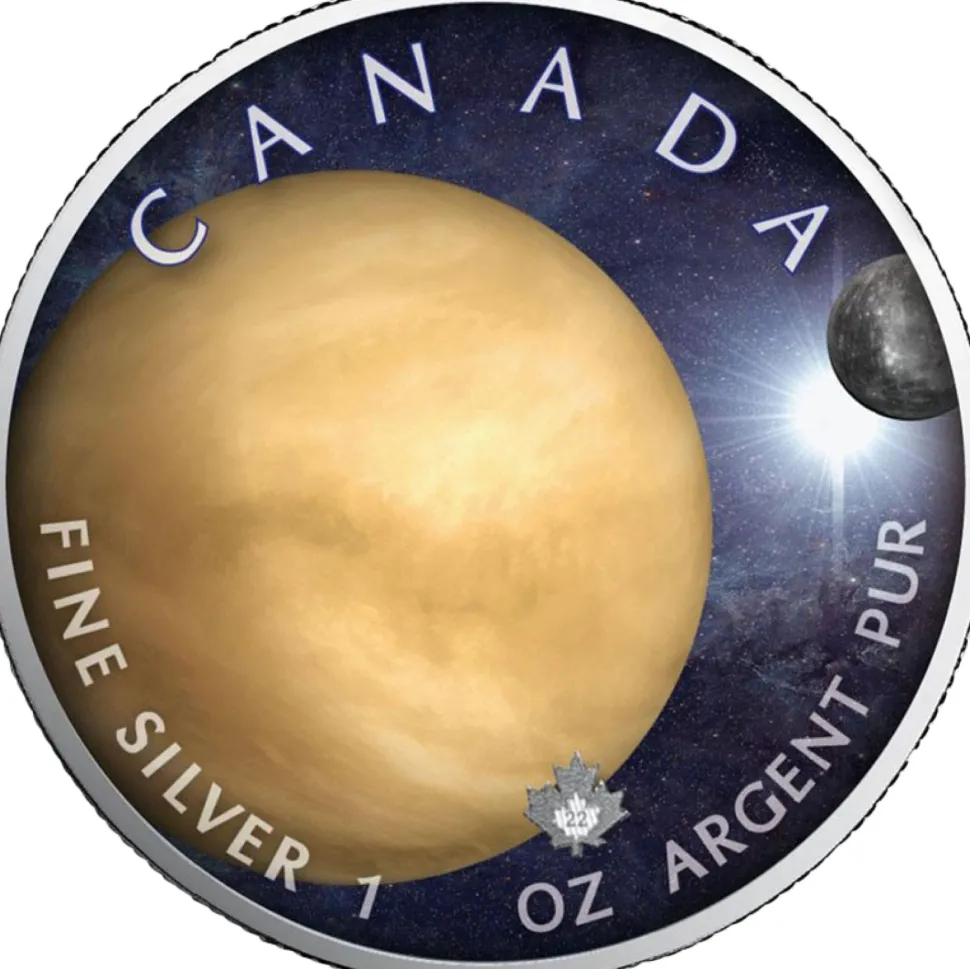 Royal Canadian Mint 1 ounce Silver Maple Leaf Solar System Uranus 2022 (Mintage: 2,500)