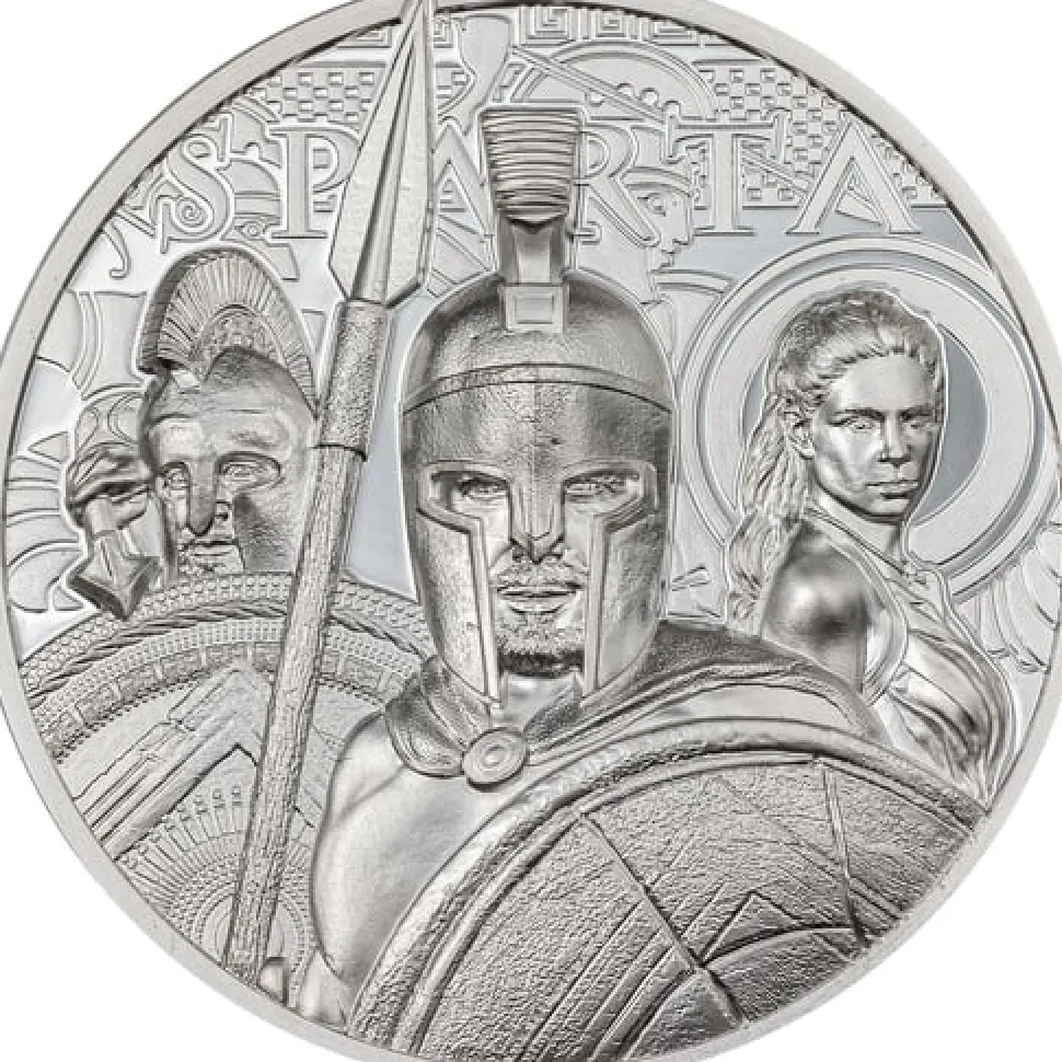 B.H. Mayer 1 ounce Silver Sparta 2023 Proof HR (Mintage: 1,500 | High Relief | Proof)