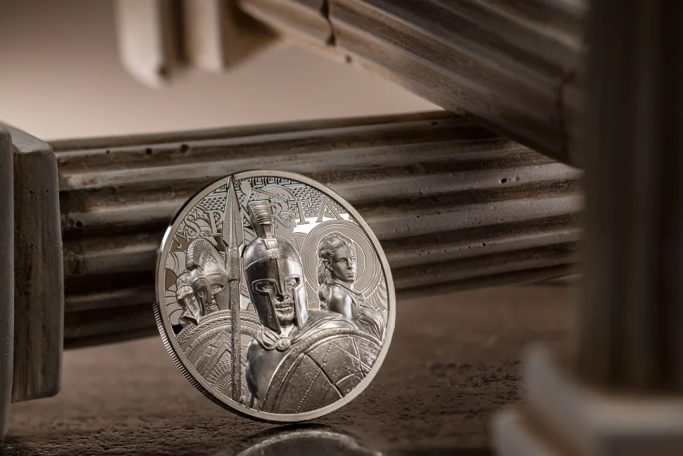 B.H. Mayer 1 ounce Silver Sparta 2023 Proof HR (Mintage: 1,500 | High Relief | Proof)