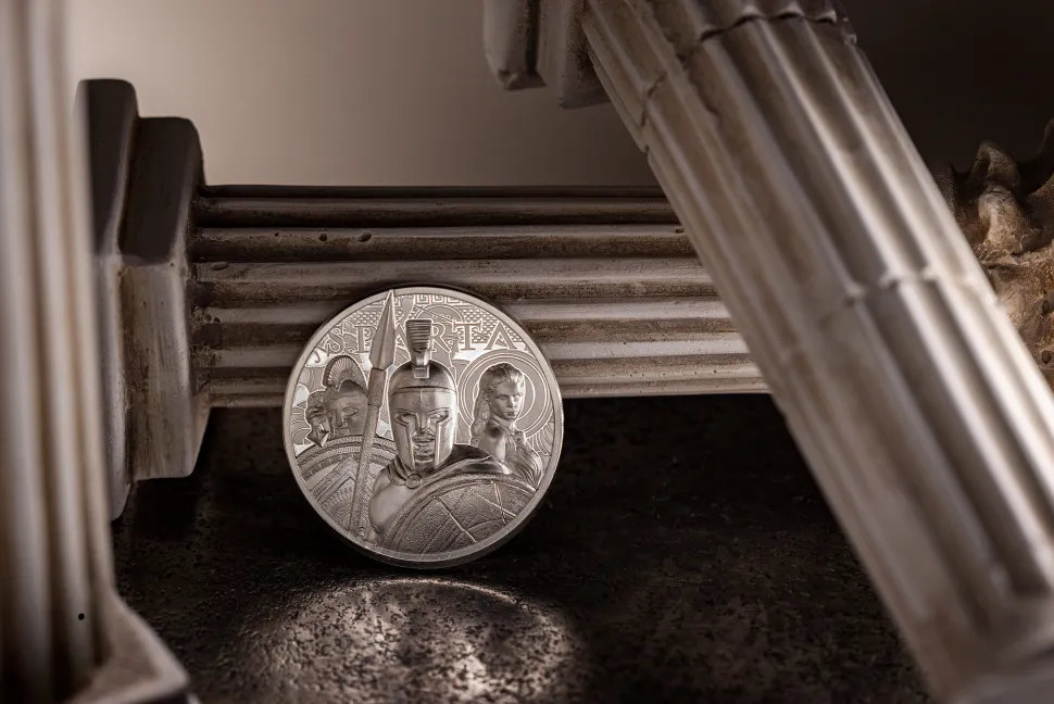 B.H. Mayer 1 ounce Silver Sparta 2023 Proof HR (Mintage: 1,500 | High Relief | Proof)