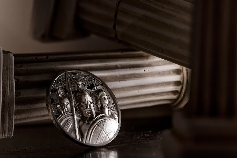 B.H. Mayer 1 ounce Silver Sparta 2023 Proof HR (Mintage: 1,500 | High Relief | Proof)