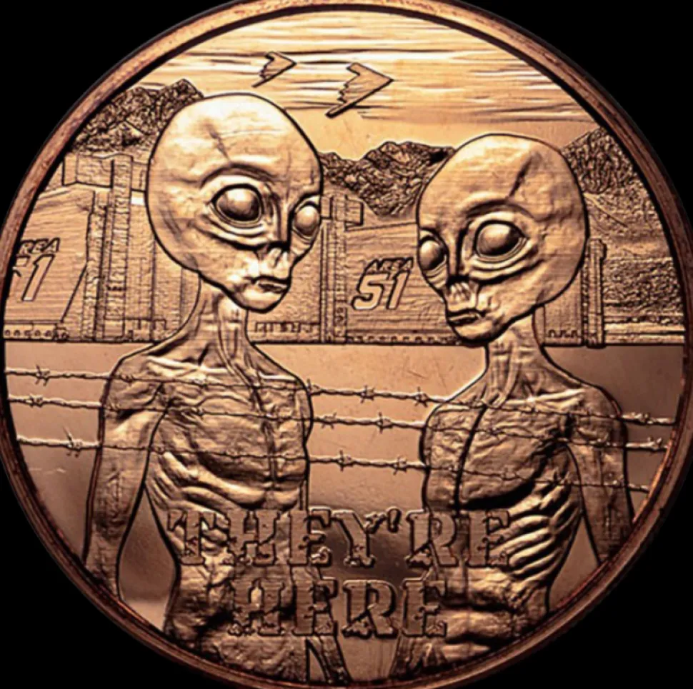 Diverse 1oz Coppercoin Aliens -They are here-