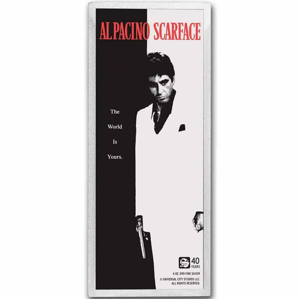 Diverse 4oz Silver Bar Scarface 40th Anniversary Colorized