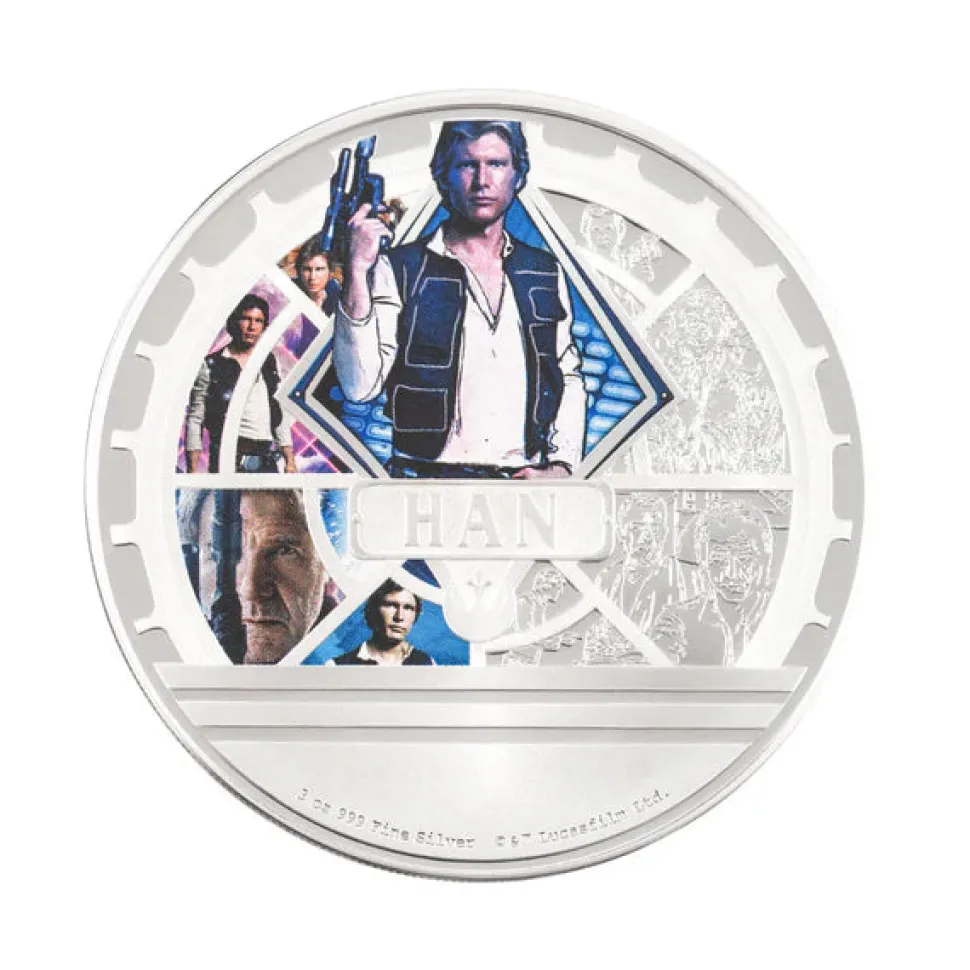New Zealand Mint 3oz Silver Coin Star Wars Han Solo 2023 PP (Edition: 999 | polished plate | Niue)