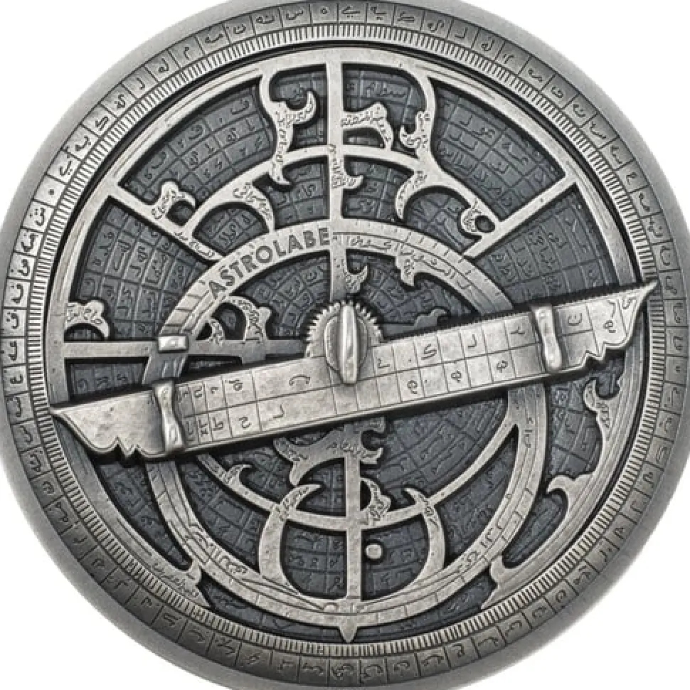 B.H. Mayer 2 oz Silver Historical Instruments Astrolabe 2023 (Mintage: 1,500 | High Relief | Antique Finish)