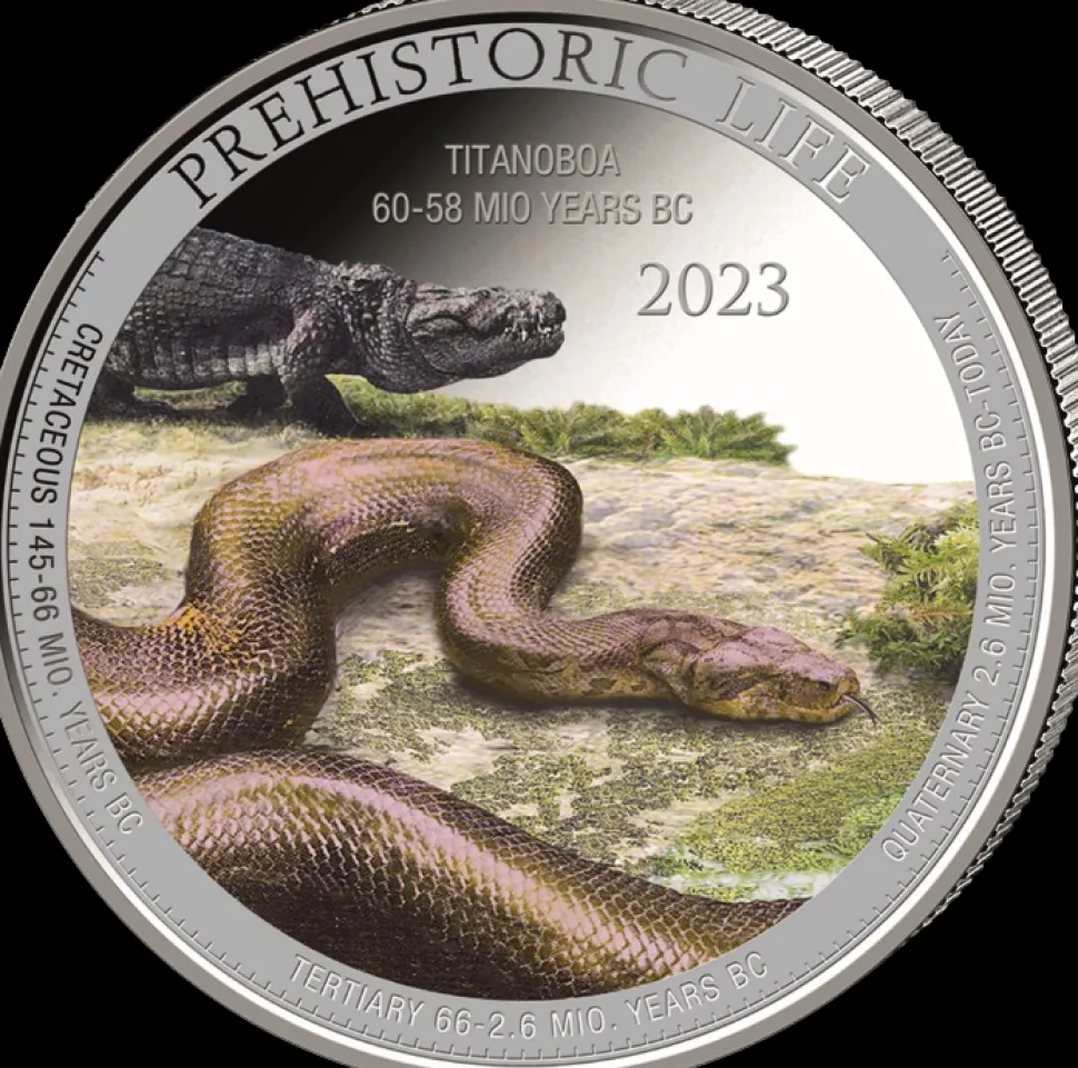 LEV 1oz Silver Prehistoric Life Titanoboa 2023 (Edition: 2.000 | colored)