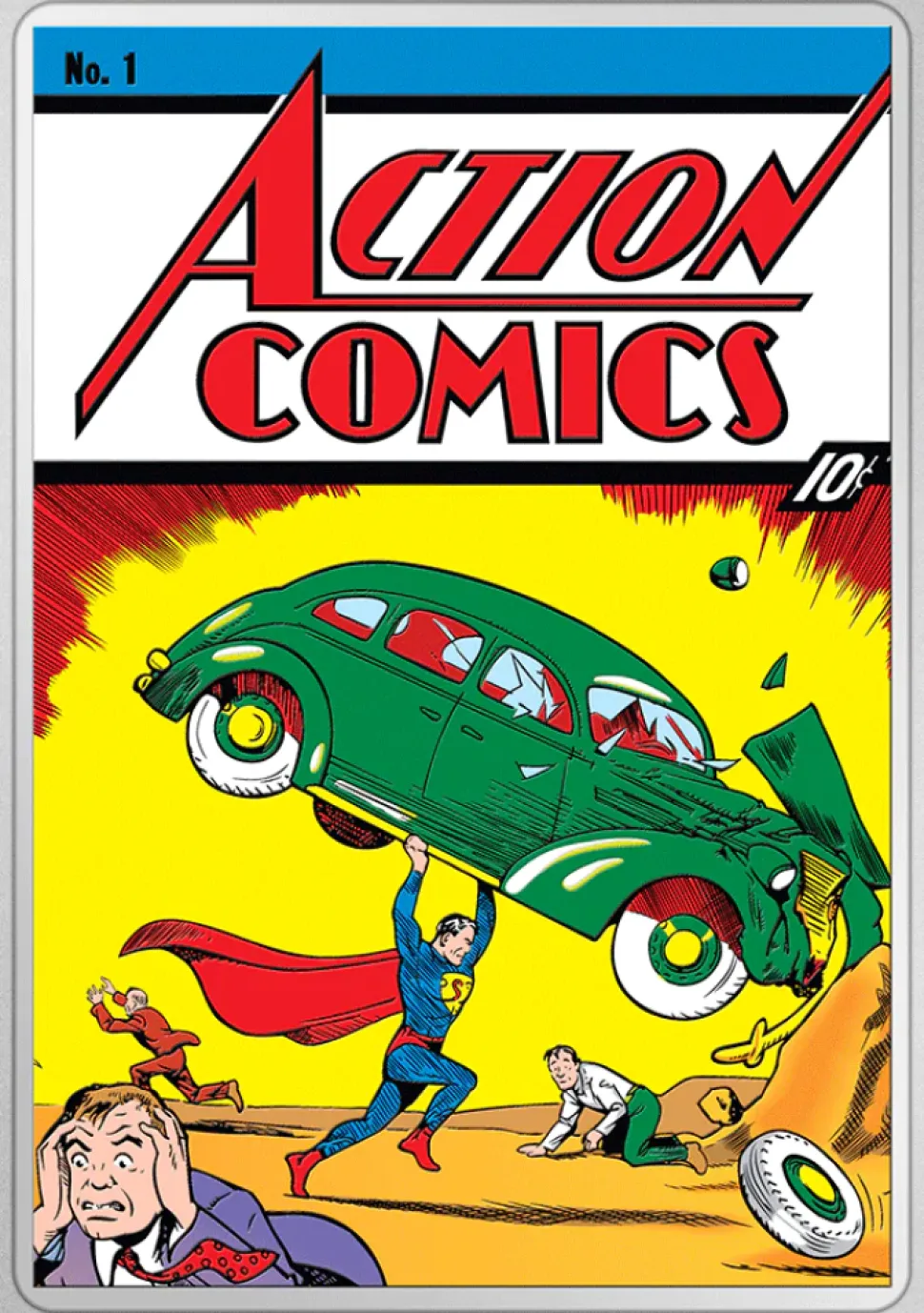 New Zealand Mint 2oz Silver Superman Action Comix 2023 PP (Edition: 1.000 | colored | Polished Plate)
