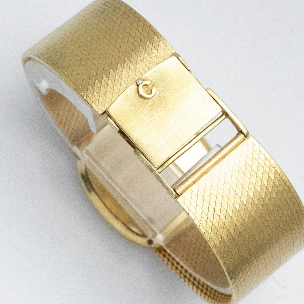Chopard Rare Yellow Gold Onyx Dual Time Factory Diamond Setting 1970