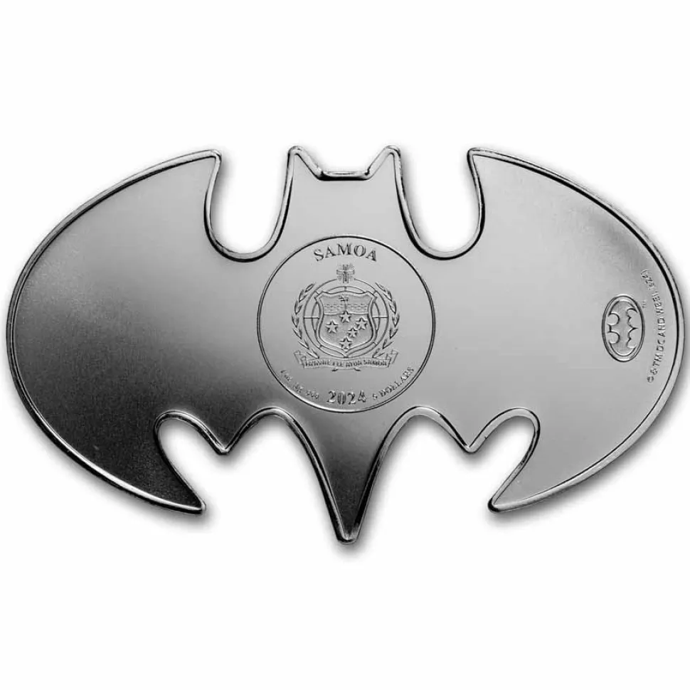 MDM 2024 Samoa 1 oz Silver Batman Batarang Shaped Coin BU