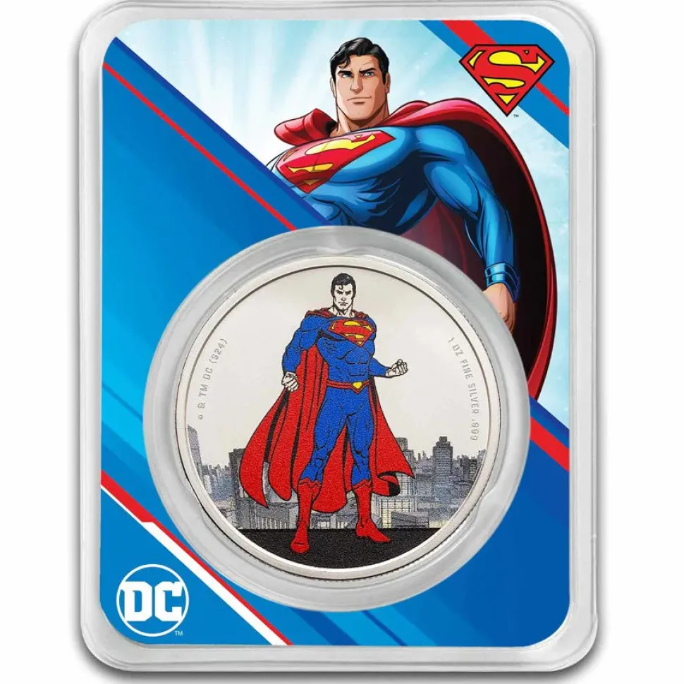 Diverse 2024 Samoa 1 oz Silver DC Comics Superman Colorized with TEP