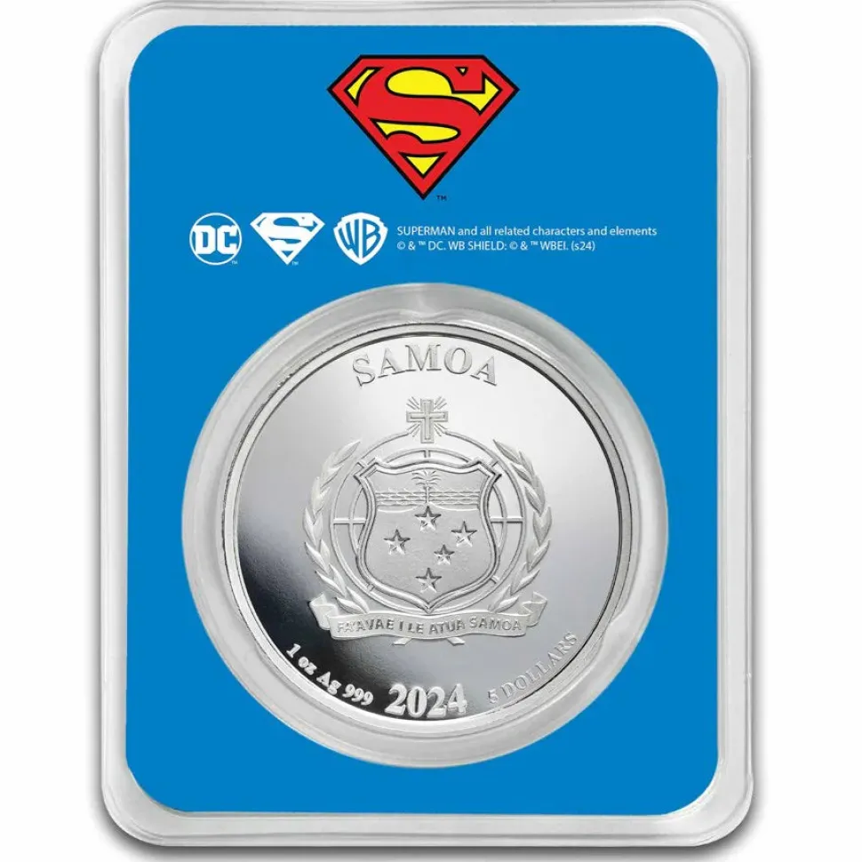 Diverse 2024 Samoa 1 oz Silver DC Comics Superman Colorized with TEP