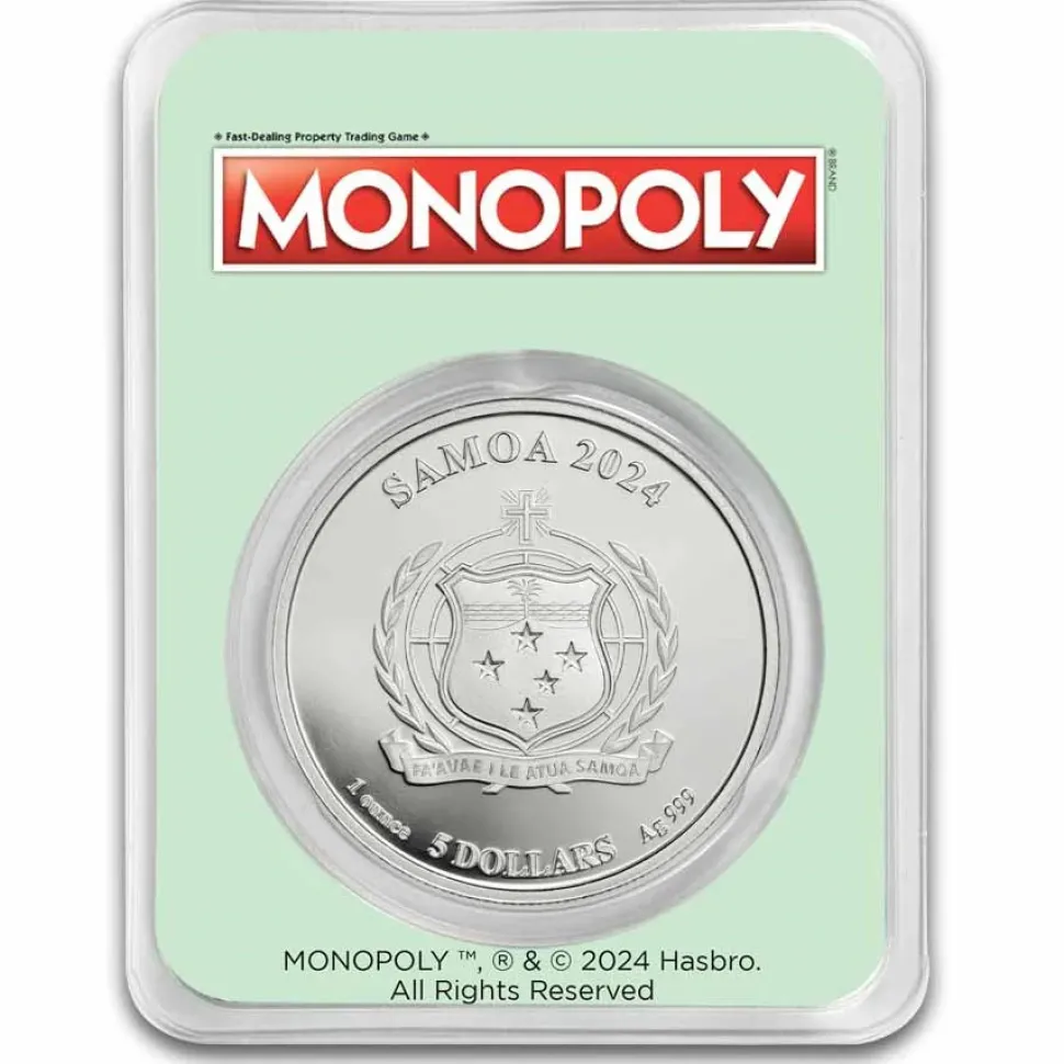 Diverse 2024 Samoa 1 oz Silver Monopoly Board Space: Go to Jail with TEP