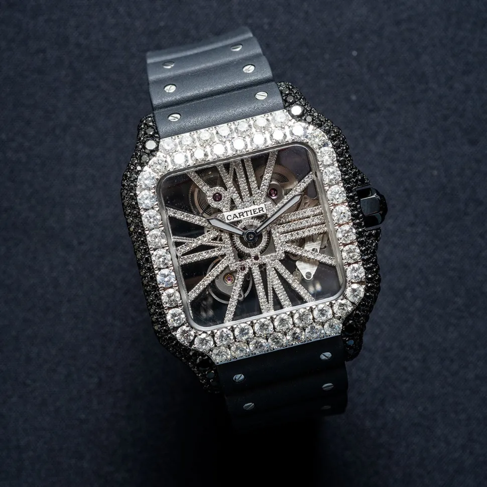 Cartier Santos Skeleton Diamond Setting 2024 - WHSA0009