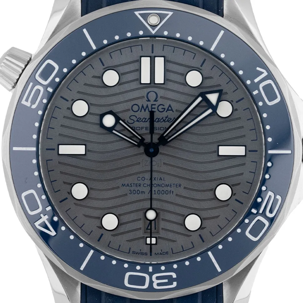 Omega Seamaster Diver 300M Blue Bezel Gray Dial 2022- 210.32.42.20.06.001