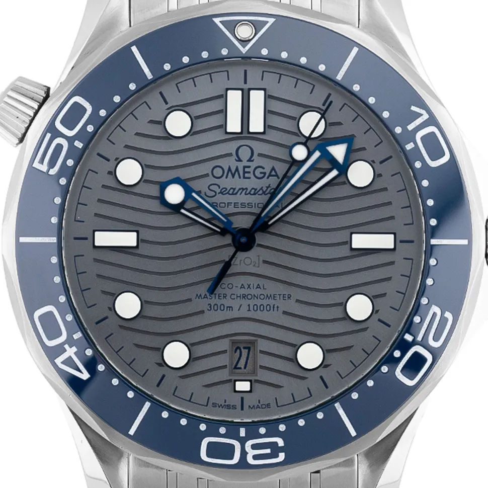 Omega Seamaster Diver 300M Blue Bezel Gray Dial 2018 - 210.30.42.20.06.001